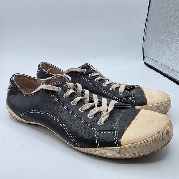 Converse All Star Deluxe Limited Edition Womens 7.5 Black Leather Flat Sneakers - Picture 1 of 13